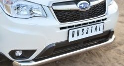 16 999 р. Одинарная защита переднего бампера диаметром 76 мм SLITKOFF  Subaru Forester  SJ (2012-2016) дорестайлинг  с доставкой в г. Горно‑Алтайск. Увеличить фотографию 3