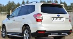 16 999 р. Защита заднего бампера (2 трубы Ø63 и 42 мм, нержавейка) SLITKOFF Subaru Forester SJ дорестайлинг (2012-2016)  с доставкой в г. Горно‑Алтайск. Увеличить фотографию 4