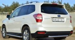 15 799 р. Одинарная защита заднего бампера из трубы диаметром 63 мм SLITKOFF  Subaru Forester  SJ (2012-2016) дорестайлинг  с доставкой в г. Горно‑Алтайск. Увеличить фотографию 4