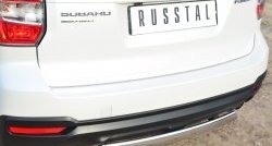 14 999 р. Защита заднего бампера (Ø75x42 мм, нержавейка) Russtal Subaru Forester SJ дорестайлинг (2012-2016)  с доставкой в г. Горно‑Алтайск. Увеличить фотографию 2