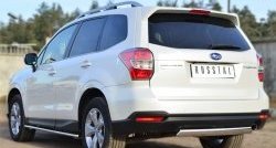 14 999 р. Защита заднего бампера (Ø75x42 мм, нержавейка) Russtal Subaru Forester SJ дорестайлинг (2012-2016)  с доставкой в г. Горно‑Алтайск. Увеличить фотографию 4