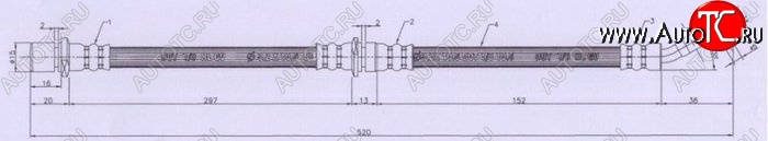 689 р. Тормозной шланг SAT (передний, правый) Subaru Impreza GC седан (1992-2000)  с доставкой в г. Горно‑Алтайск