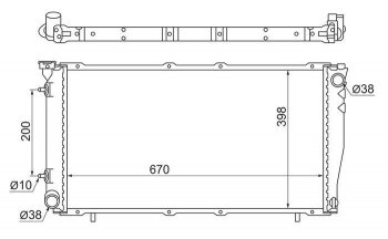 Радиатор двигателя SAT Subaru (Субару) Forester (Форестер)  SF (1997-2002) SF дорестайлинг, рестайлинг