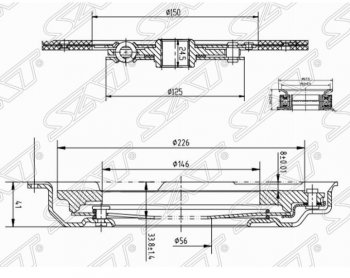 10 249 р. Комплект сцепления SAT (EJ254/EJ20#/EJ18S не турбо) Subaru Forester SG дорестайлинг (2002-2005)  с доставкой в г. Горно‑Алтайск. Увеличить фотографию 2