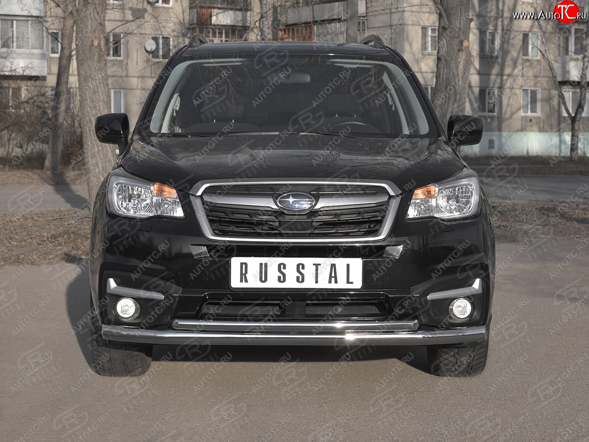 26 999 р. Защита переднего бампера SLITKOFF d63 секции-d42 дуга Subaru Forester SJ рестайлинг (2016-2019)  с доставкой в г. Горно‑Алтайск