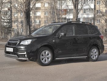 13 999 р. Защита переднего бампера (2 трубы Ø63 и 75х42 мм, нержавейка) Russtal Subaru Forester SJ рестайлинг (2016-2019)  с доставкой в г. Горно‑Алтайск. Увеличить фотографию 4