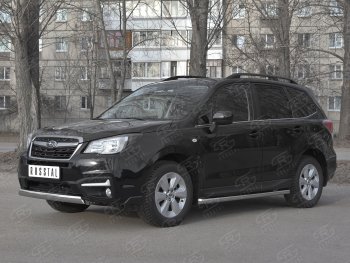 15 649 р. Защита переднего бампера (Ø75x42 мм, нержавейка) Russtal Subaru Forester SJ рестайлинг (2016-2019)  с доставкой в г. Горно‑Алтайск. Увеличить фотографию 4