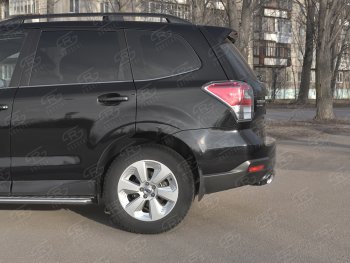 9 999 р. Защита заднего бампера (Ø75х42 мм, нержавейка) Russtal Subaru Forester SJ рестайлинг (2016-2019)  с доставкой в г. Горно‑Алтайск. Увеличить фотографию 3