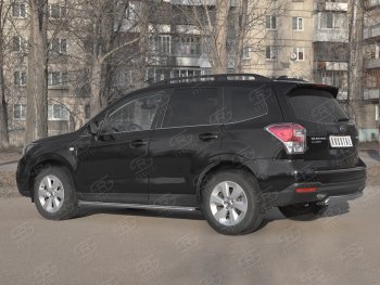 9 999 р. Защита заднего бампера (Ø75х42 мм, нержавейка) Russtal Subaru Forester SJ рестайлинг (2016-2019)  с доставкой в г. Горно‑Алтайск. Увеличить фотографию 4