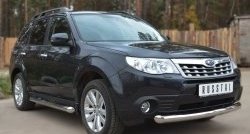 17 999 р. Одинарная защита переднего бампера диаметром 76 мм SLITKOFF Subaru Forester SH (2008-2013)  с доставкой в г. Горно‑Алтайск. Увеличить фотографию 2