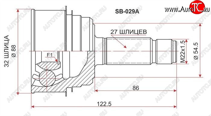 1 459 р. ШРУС SAT (наружный, GDB EJ20 6MT 4WD)  Subaru Impreza ( GD,  GG) (2000-2007) седан дорестайлинг, хэтчбэк дорестайлинг, седан 1-ый рестайлинг, хэтчбэк 1-ый рестайлинг, седан 2-ой рестайлинг, хэтчбэк 2-ой рестайлинг  с доставкой в г. Горно‑Алтайск