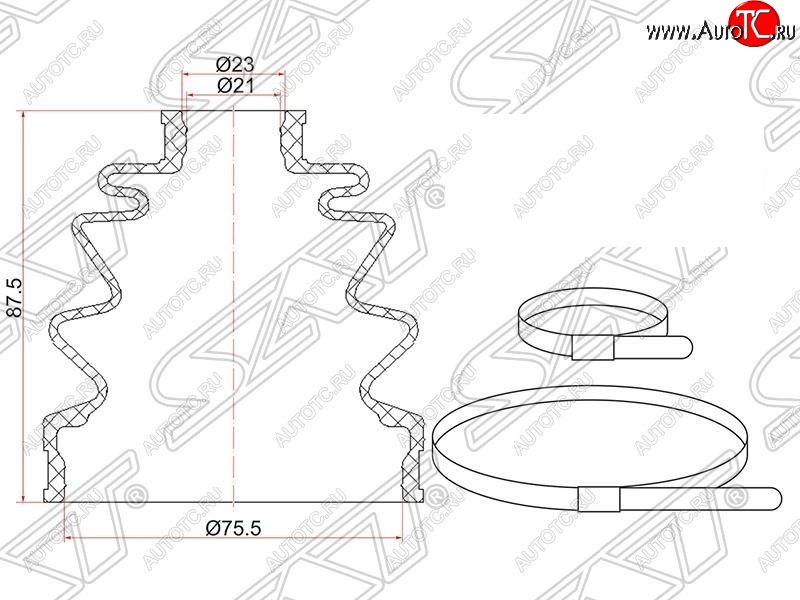 349 р. Пыльник ШРУСа (наружный) SAT  Subaru Impreza  GC (1992-2000), Suzuki Grand Vitara ( FTB03 3 двери,  3TD62, TL52 5 дверей) (1997-2005)  с доставкой в г. Горно‑Алтайск