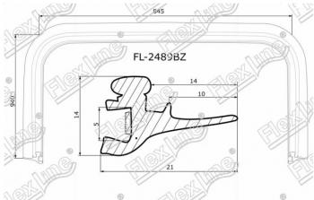 Молдинг лобового стекла FlexLine Subaru Outback BP дорестайлинг универсал (2003-2006)