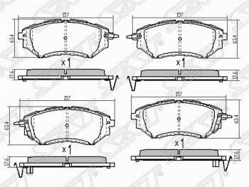 1 449 р. Колодки тормозные (передние) SAT Subaru Outback BP дорестайлинг универсал (2003-2006)  с доставкой в г. Горно‑Алтайск. Увеличить фотографию 1