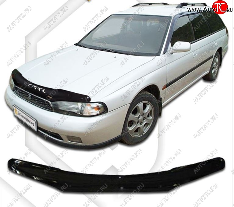 1 999 р. Дефлектор капота CA-Plastic  Subaru Legacy  BD/B11 (1993-1996) седан дорестайлинг (Classic черный, Без надписи)  с доставкой в г. Горно‑Алтайск