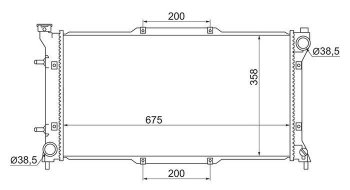 Радиатор двигателя SAT Subaru (Субару) Legacy (Легаси)  BD/B11 (1993-1996) BD/B11 седан дорестайлинг