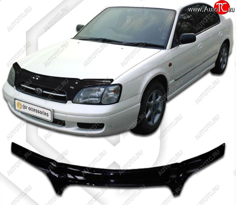 2 369 р. Дефлектор капота (BE5, BE9, BEE) CA-Plastiс  Subaru Legacy  BH/BE12 (1998-2003) универсал (Classic черный, Без надписи)  с доставкой в г. Горно‑Алтайск