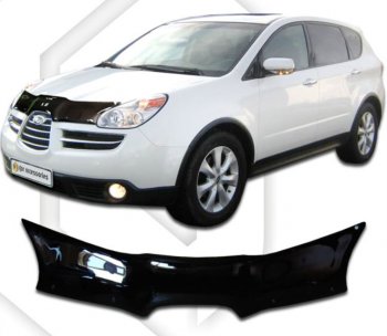 2 079 р. Дефлектор капота CA-Plastiс  Subaru Tribeca (2005-2007) (Classic прозрачный, Без надписи)  с доставкой в г. Горно‑Алтайск. Увеличить фотографию 2