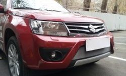 1 539 р. Сетка на бампер Russtal (хром) Suzuki Grand Vitara JT 5 дверей 2-ой рестайлинг (2012-2016)  с доставкой в г. Горно‑Алтайск. Увеличить фотографию 2