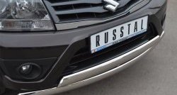 27 999 р. Защита переднего бампера (2 трубыØ75х42 мм, нержавейка) Russtal Suzuki Grand Vitara JT 5 дверей 2-ой рестайлинг (2012-2016)  с доставкой в г. Горно‑Алтайск. Увеличить фотографию 2