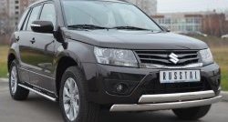 27 999 р. Защита переднего бампера (2 трубыØ75х42 мм, нержавейка) Russtal Suzuki Grand Vitara JT 5 дверей 2-ой рестайлинг (2012-2016)  с доставкой в г. Горно‑Алтайск. Увеличить фотографию 4