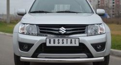 15 749 р. Одинарная защита переднего бампера диаметром 76 мм (3 дв.) SLITKOFF  Suzuki Grand Vitara  JT (2012-2016) 3 двери 2-ой рестайлинг  с доставкой в г. Горно‑Алтайск. Увеличить фотографию 2