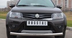 17 899 р. Одинарная защита переднего бампера диаметром 76 мм (5 дв.) SLITKOFF Suzuki Grand Vitara JT 5 дверей 2-ой рестайлинг (2012-2016)  с доставкой в г. Горно‑Алтайск. Увеличить фотографию 4