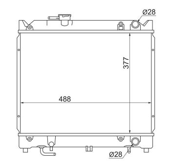 Радиатор двигателя SAT Suzuki (Сузуки) Escudo (Эскудо)  1 (1988-1997) 1 дорестайлинг, рестайлинг