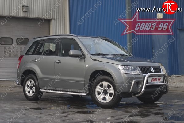 8 774 р. Защита переднего бампера Souz-96 (d60) Suzuki Grand Vitara JT 5 дверей дорестайлинг (2005-2008)  с доставкой в г. Горно‑Алтайск