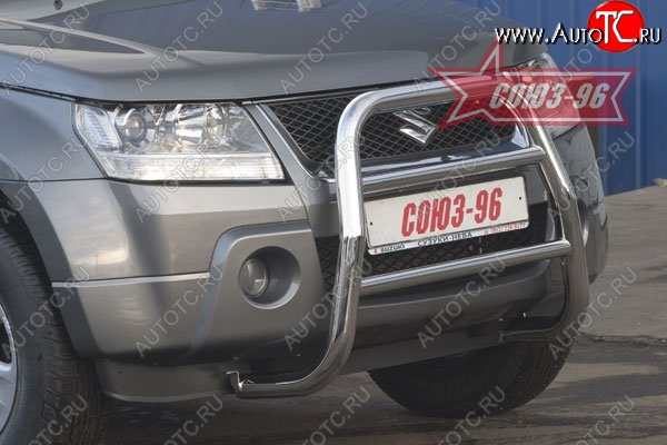 11 249 р. Защита переднего бампера Souz-96 (d60) Suzuki Grand Vitara JT 3 двери дорестайлинг (2005-2008)  с доставкой в г. Горно‑Алтайск