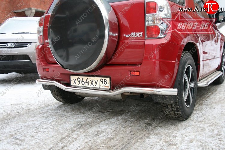 8 504 р. Защита заднего бампера Souz-96 (d60) Suzuki Grand Vitara JT 3 двери дорестайлинг (2005-2008)  с доставкой в г. Горно‑Алтайск