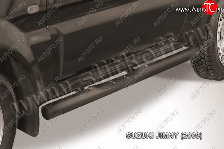 12 599 р. Защита порогов Slitkoff Suzuki Jimny JB23/JB43 1-ый рестайлинг (2002-2012) (Цвет: серебристый)  с доставкой в г. Горно‑Алтайск