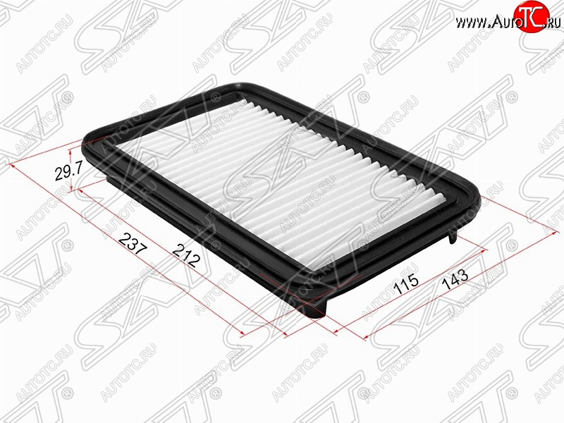 299 р. Фильтр воздушный двигателя SAT (237х143х29.7 mm)  Suzuki Swift  ZC (2003-2008) дорестайлинг, хэтчбэк 5 дв.  с доставкой в г. Горно‑Алтайск