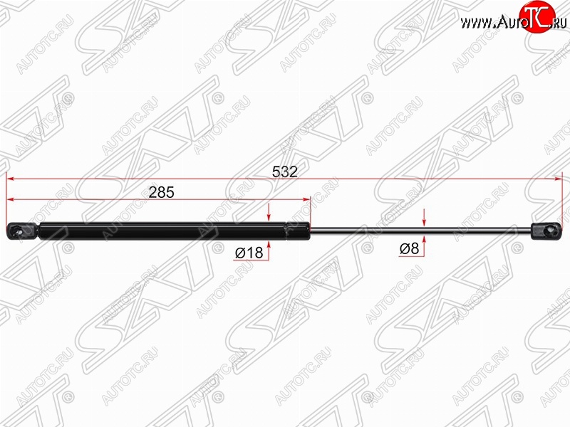 749 р. Газовый упор крышки багажника SAT  Suzuki Swift  ZC72S (2010-2016) дорестайлинг, хэтчбэк 5 дв., рестайлинг, хэтчбэк 5 дв.  с доставкой в г. Горно‑Алтайск