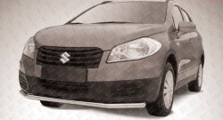 9 999 р. Одинарная защита переднего бампера из трубы диаметром 57 мм Slitkoff Suzuki SX4 JYB, JYA хэтчбэк дорестайлинг (2013-2016) (Цвет: нержавеющая полированная сталь)  с доставкой в г. Горно‑Алтайск. Увеличить фотографию 1