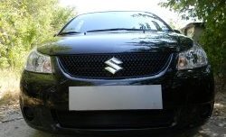 Сетка на бампер Russtal (черная) Suzuki (Сузуки) SX4 (СХ4)  GYA,GYB (2010-2016) GYA,GYB  рестайлинг, хэтчбэк