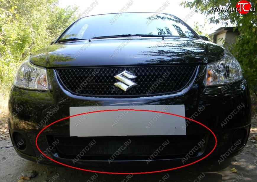 1 469 р. Защитная решётка в воздуховод автомобиля (седан) Russtal (черная)  Suzuki SX4  GYA,GYB (2010-2016)  рестайлинг, хэтчбэк  с доставкой в г. Горно‑Алтайск