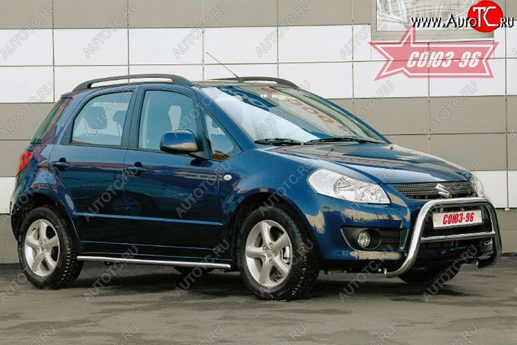 9 899 р. Защита переднего бампера Souz-96 (d60) Suzuki SX4 GYA,GYB  рестайлинг, хэтчбэк (2010-2016)  с доставкой в г. Горно‑Алтайск