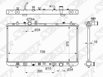 Радиатор двигателя SAT Suzuki SX4 GYA,GYB  рестайлинг, хэтчбэк (2010-2016)