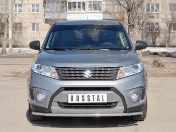 16 449 р. Одинарная защита переднего бампера диаметром 42 мм SLITKOFF Suzuki Vitara LY дорестайлинг (2015-2019)  с доставкой в г. Горно‑Алтайск. Увеличить фотографию 2