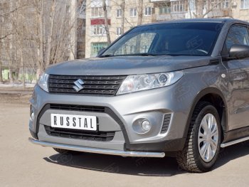 16 449 р. Одинарная защита переднего бампера диаметром 42 мм SLITKOFF Suzuki Vitara LY дорестайлинг (2015-2019)  с доставкой в г. Горно‑Алтайск. Увеличить фотографию 3