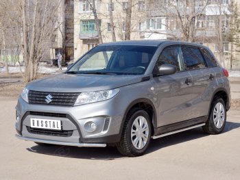 16 449 р. Одинарная защита переднего бампера диаметром 42 мм SLITKOFF Suzuki Vitara LY дорестайлинг (2015-2019)  с доставкой в г. Горно‑Алтайск. Увеличить фотографию 4