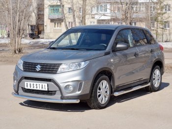 16 999 р. Одинарная защита переднего бампера диаметром 63 мм SLITKOFF Suzuki Vitara LY дорестайлинг (2015-2019)  с доставкой в г. Горно‑Алтайск. Увеличить фотографию 2