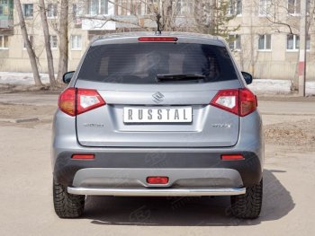 15 999 р. Одинарная защита заднего бампера из трубы диаметром 63 мм SLITKOFF  Suzuki Vitara  LY (2015-2019) дорестайлинг  с доставкой в г. Горно‑Алтайск. Увеличить фотографию 2