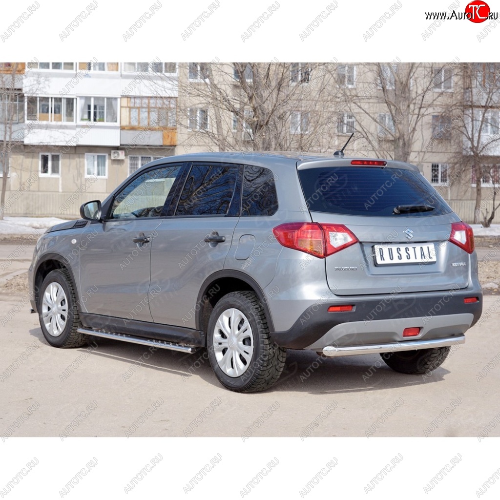 15 249 р. Одинарная защита заднего бампера из трубы диаметром 63 мм SLITKOFF  Suzuki Vitara  LY (2015-2019) дорестайлинг  с доставкой в г. Горно‑Алтайск