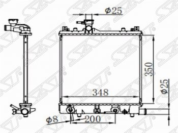 Радиатор двигателя SAT Suzuki Wagon R MC22S,VC12S 1-ый рестайлинг (2000-2002)