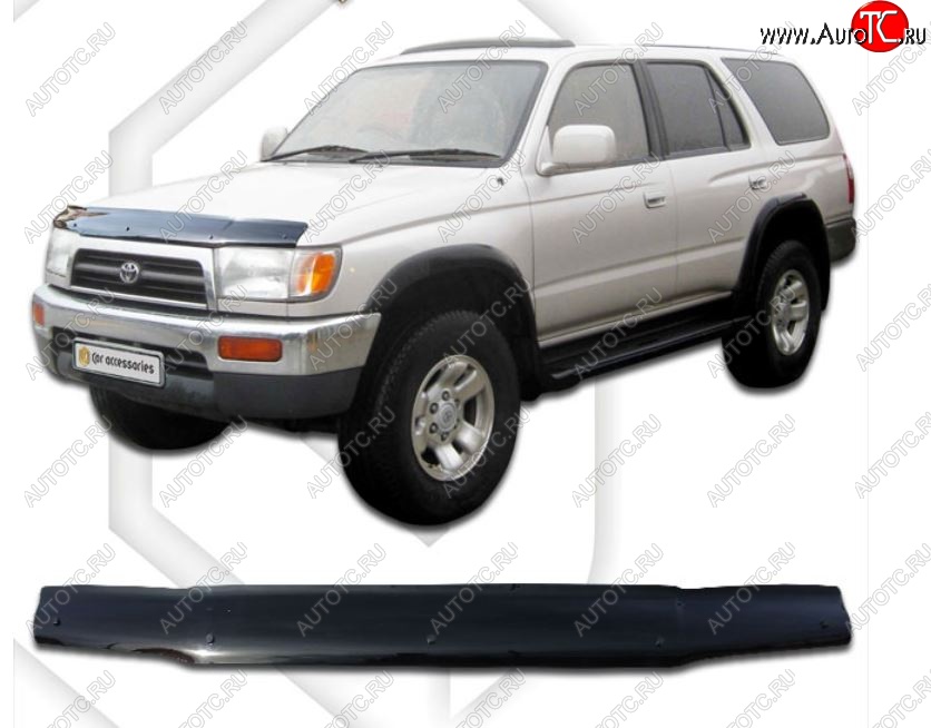 1 999 р. Дефлектор капота (RZN180, RZN185, VZN180, VZN185, VZN180, VZN185) CA-Plastiс  Toyota 4Runner  N180 (1995-2002) 5 дв. дорестайлинг, рестайлинг (Classic черный, Без надписи)  с доставкой в г. Горно‑Алтайск