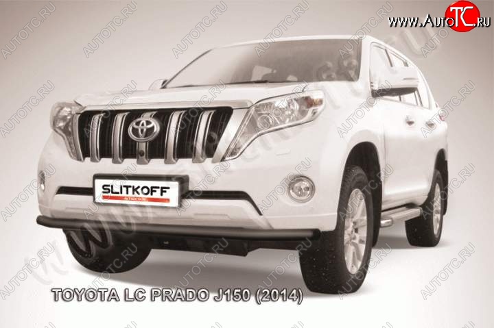 11 299 р. Защита переднего бампер Slitkoff Toyota Land Cruiser Prado J150 1-ый рестайлинг (2013-2017) (Цвет: серебристый)  с доставкой в г. Горно‑Алтайск