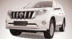 Одинарная защита переднего бампера из трубы диаметром 57 мм Slitkoff Toyota Land Cruiser Prado J150 1-ый рестайлинг (2013-2017)