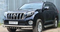 14 899 р. Защита порогов из круглой трубы диаметром 42 мм SLITKOFF Toyota Land Cruiser Prado J150 1-ый рестайлинг (2013-2017)  с доставкой в г. Горно‑Алтайск. Увеличить фотографию 4